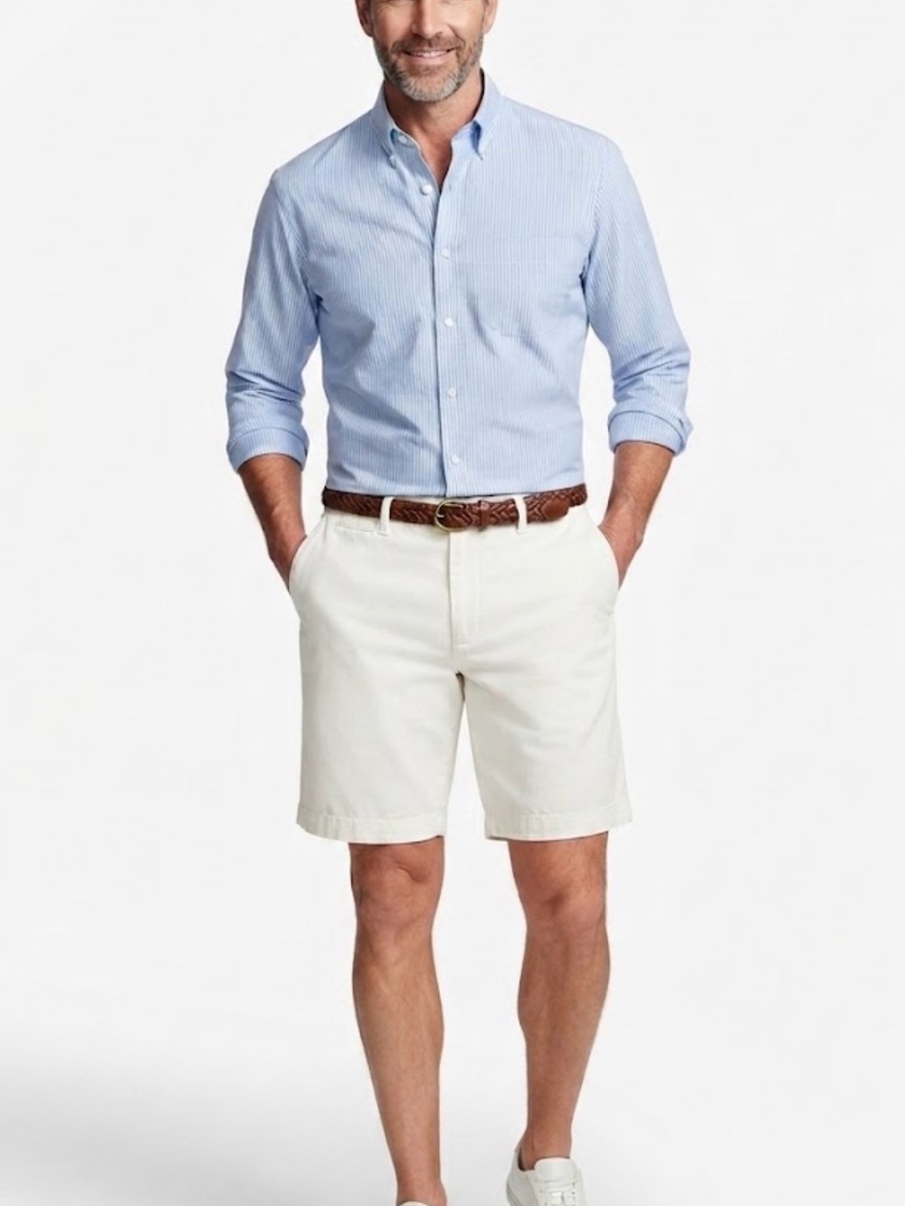 Polo by Ralph Lauren White  Flat-Front Cotton Chino Shorts like new 36